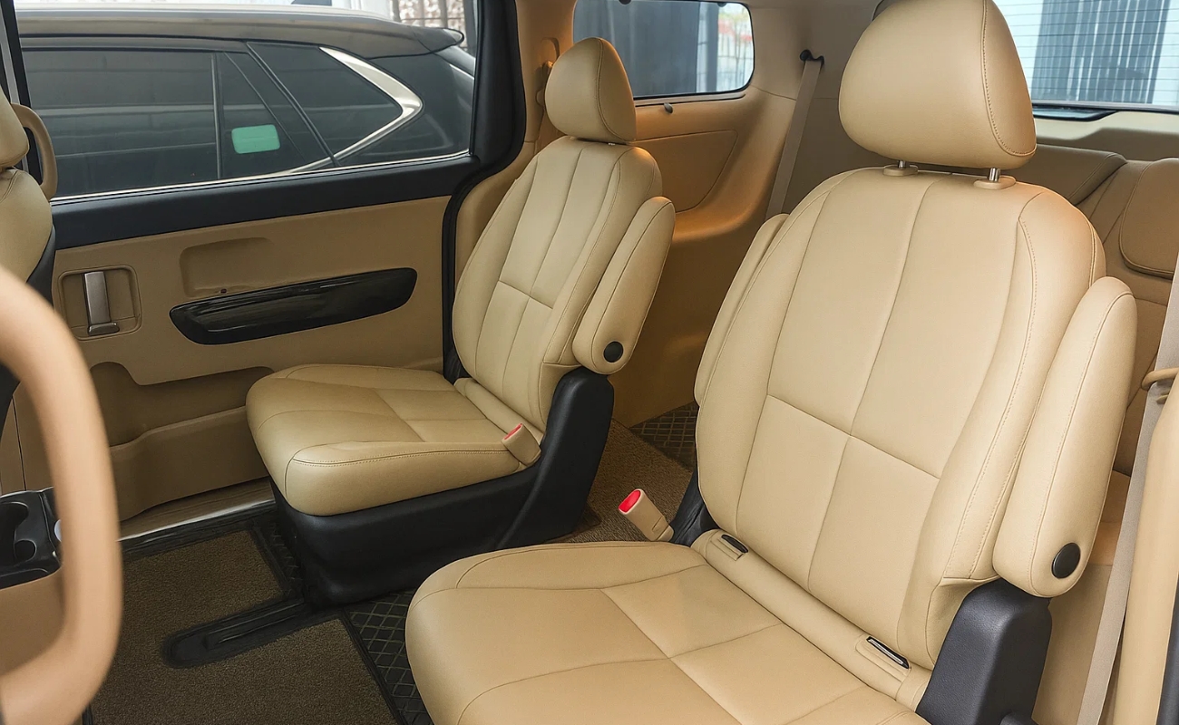 Nội thất xe du lịch Hải Phòng Hà Nội ghế da rộng rãi êm ái - Taxi Minh Khang