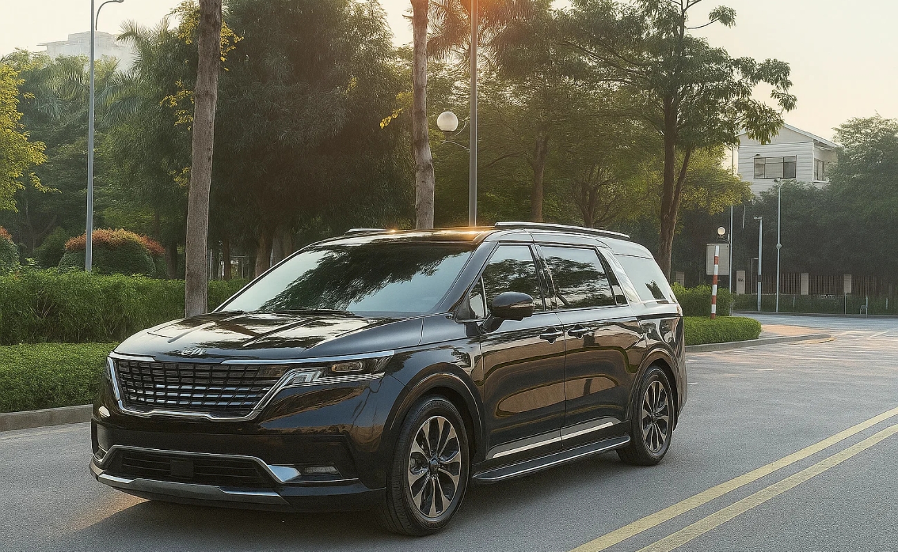Dịch vụ thuê xe Kia Carnival Hải Phòng màu đen sang trọng đón khách VIP