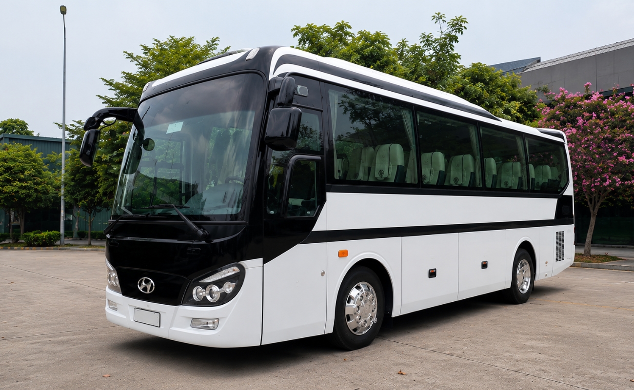 Hình ảnh xe du lịch cỡ lớn màu trắng minh họa cho kinh nghiệm đàm phán điểm đón nội đô